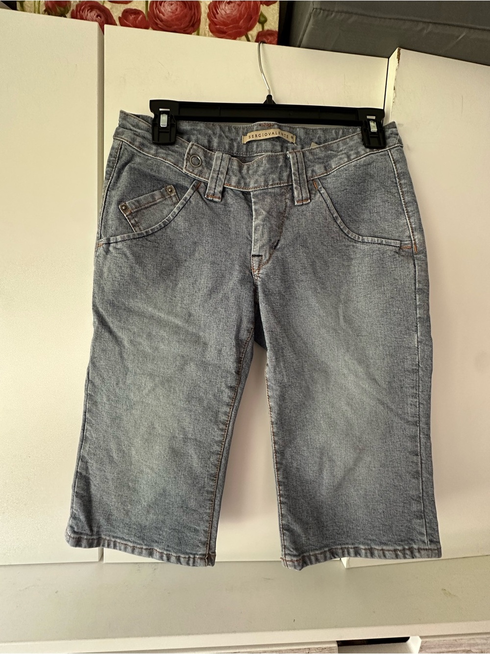💙 Vintage Sergio Valente Denim Bermuda Shorts Size 28 Y2K Light Wash